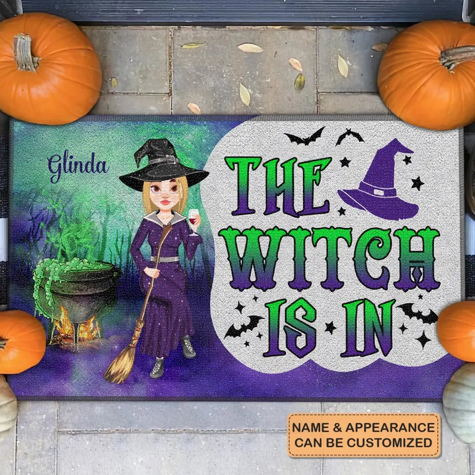 Personalized Custom Doormat - Halloween Gift For Witch - The Witch Is In
