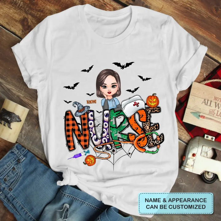 Personalized Custom T-shirt - Halloween, Appreciation Gift For Nurse, Doctor - Halloween Nurse