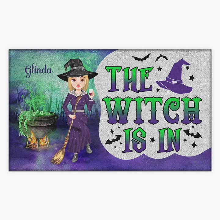 Personalized Custom Doormat - Halloween Gift For Witch - The Witch Is In