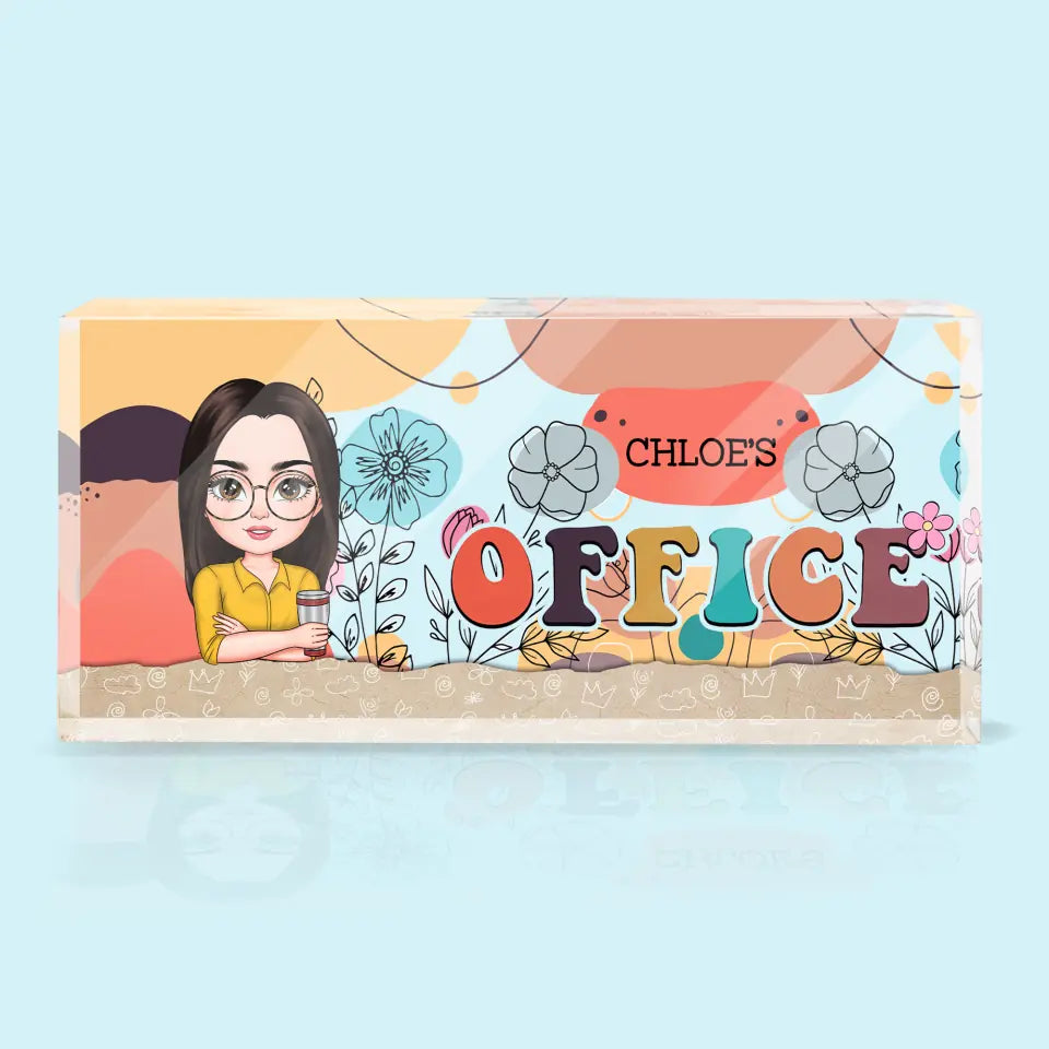 Personalized Custom Desk Plate - Office Decor, Birthday Gift For Office Staff - This Is My Office