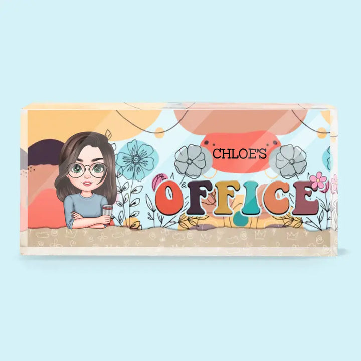 Personalized Custom Desk Plate - Office Decor, Birthday Gift For Office Staff - This Is My Office