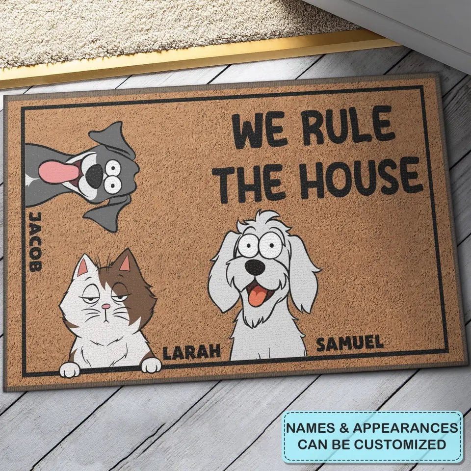 Personalized Custom Doormat - Home Decor Gift For Dog Lover, Dog Dad, Dog Mom, Dog Owner - We Rule The House