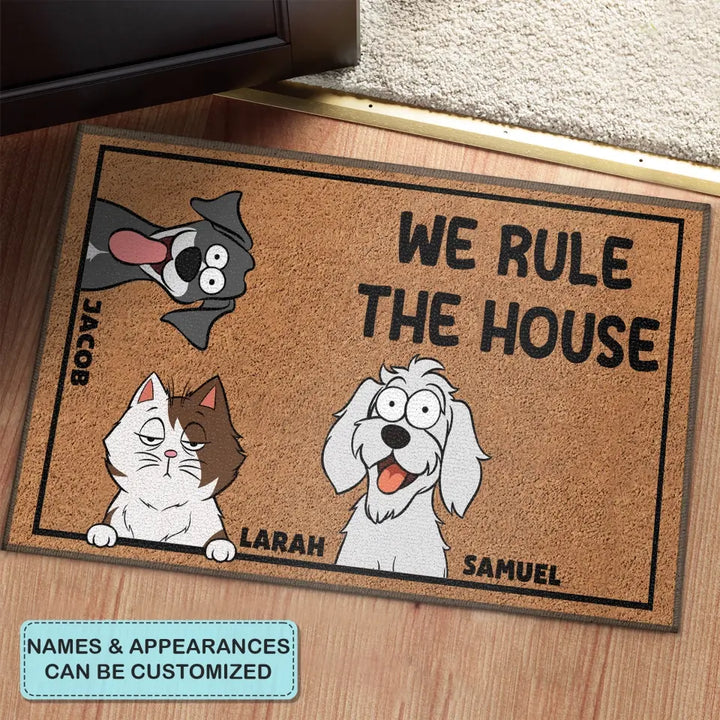 Personalized Custom Doormat - Home Decor Gift For Dog Lover, Dog Dad, Dog Mom, Dog Owner - We Rule The House