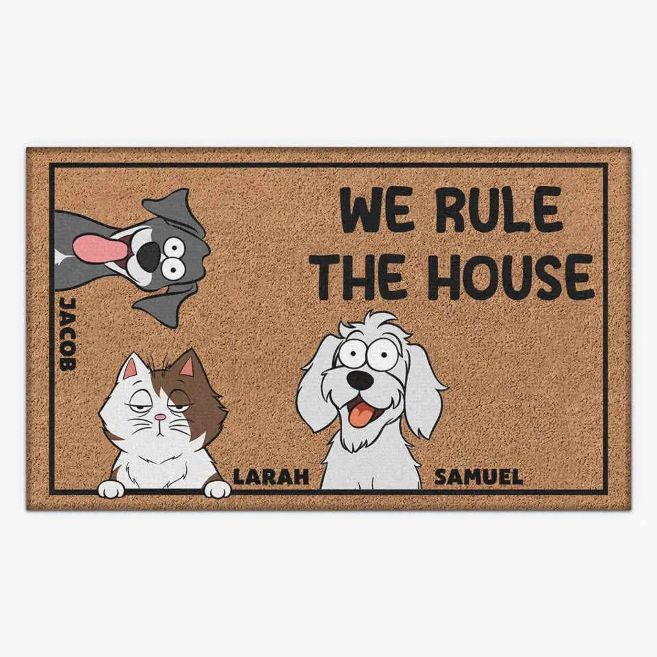 Personalized Custom Doormat - Home Decor Gift For Dog Lover, Dog Dad, Dog Mom, Dog Owner - We Rule The House