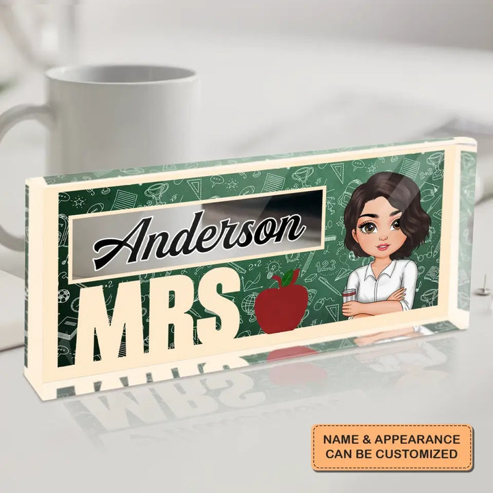 Personalized Custom Desk Plate - Teacher's Day, Appreciation Gift For Teacher - Welcome To My Class Desk Plate