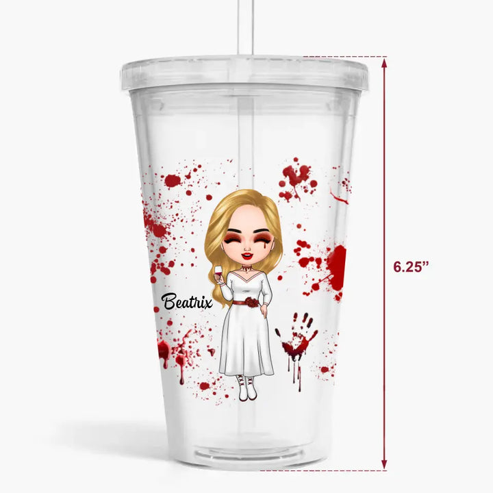 Personalized Custom Acrylic Tumbler - Halloween Gift For Horror Movies Lover - One Two I'm Coming For You