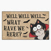 Personalized Custom Doormat - Halloween Gift For Cat Lover, Cat Mom, Cat Dad - Well What Have We Here