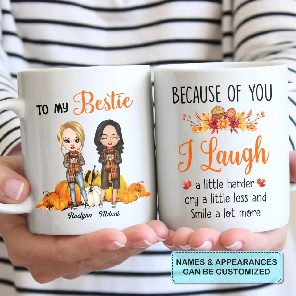 Personalized Custom White Mug - Fall, Birthday Gift For Friends, Besties - To My Bestie