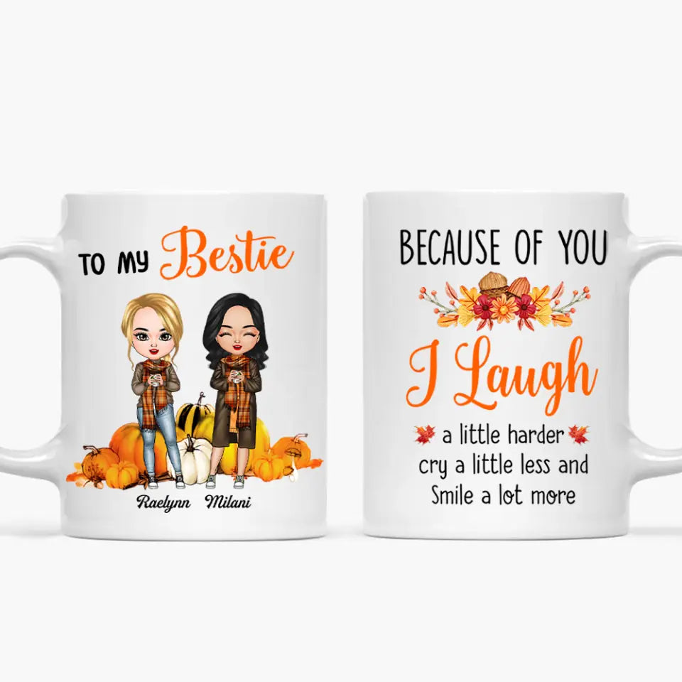 Personalized Custom White Mug - Fall, Birthday Gift For Friends, Besties - To My Bestie