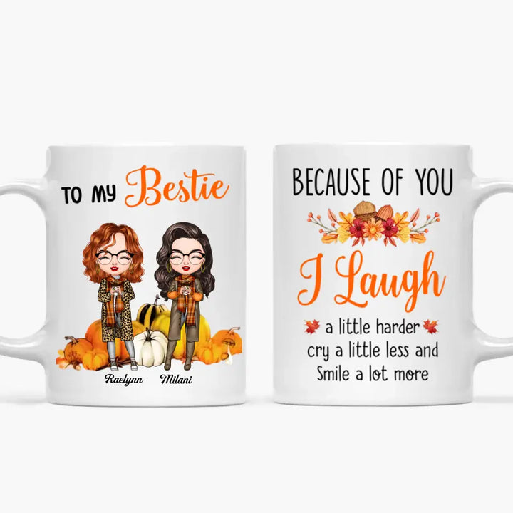 Personalized Custom White Mug - Fall, Birthday Gift For Friends, Besties - To My Bestie