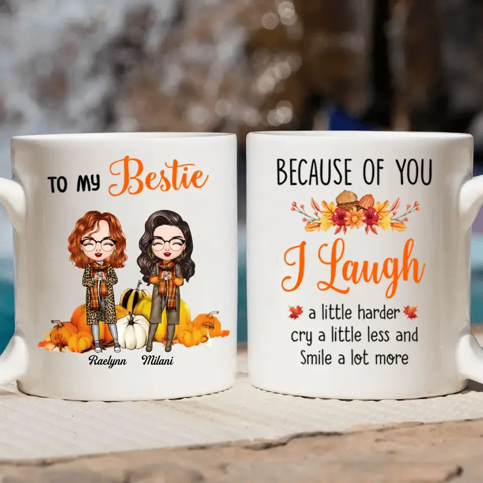 Personalized Custom White Mug - Fall, Birthday Gift For Friends, Besties - To My Bestie