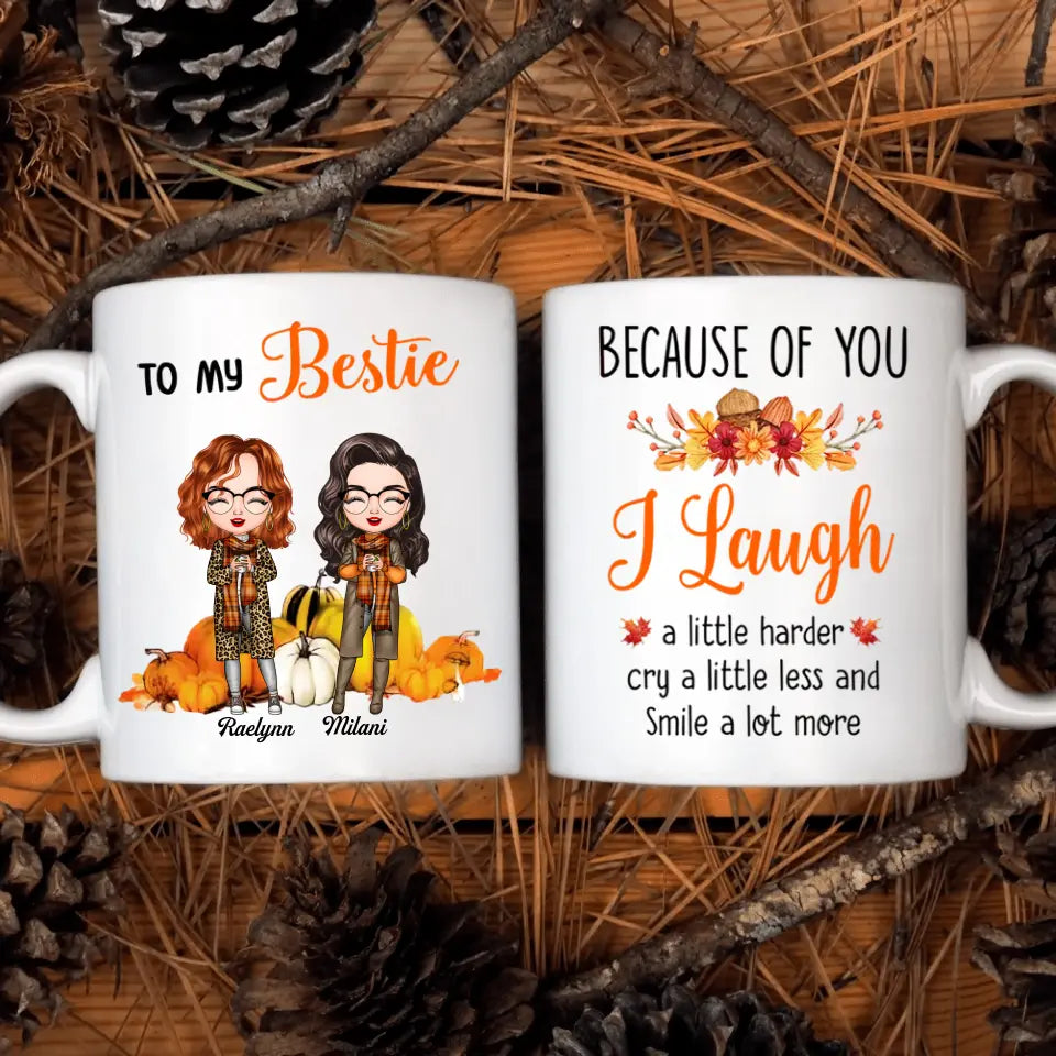 Personalized Custom White Mug - Fall, Birthday Gift For Friends, Besties - To My Bestie