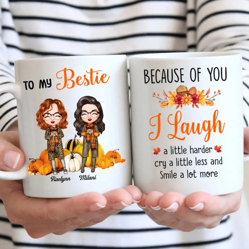 Personalized Custom White Mug - Fall, Birthday Gift For Friends, Besties - To My Bestie