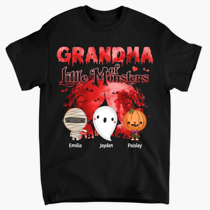 Personalized Custom T-shirt - Halloween Gift For Grandma, Mommy - Grandma Of Little Monsters