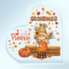 Personalized Custom Heart-shaped Acrylic Plaque - Halloween, Fall Gift For Grandma, Mom - Grandma&#39;s Little Pumpkins