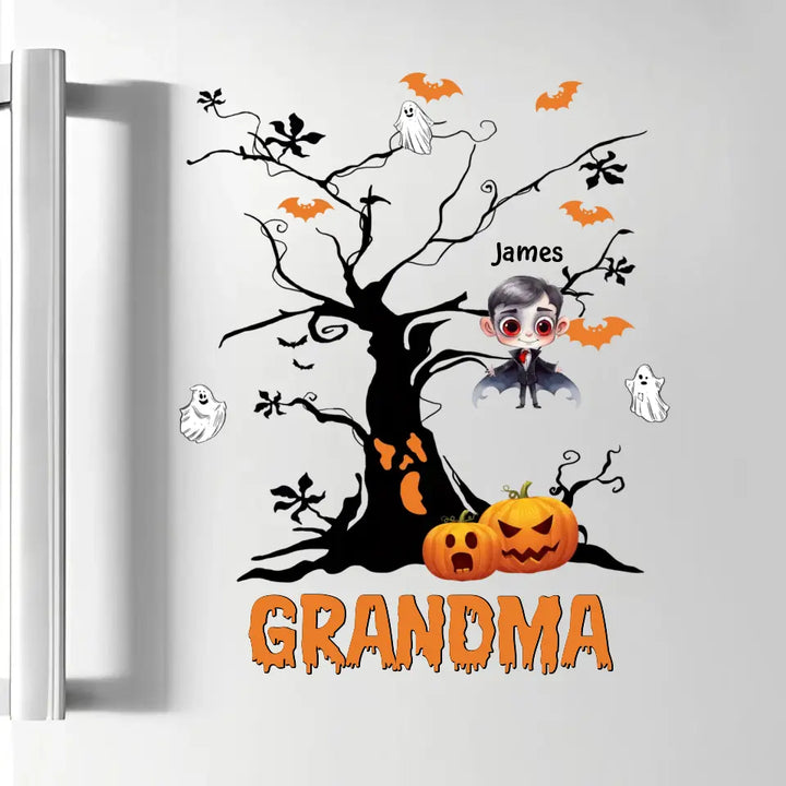 Personalized Custom Decal - Halloween Gift For Grandma, Mom, Family Members - Halloween Tree Nana