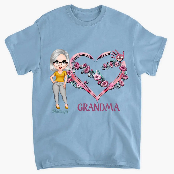 Personalized Custom T-shirt - Mother's Day Gift For Mom - Grandma's Pink Heart