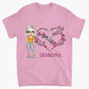 Personalized Custom T-shirt - Mother&#39;s Day Gift For Mom, Grandma - Grandma&#39;s Pink Heart