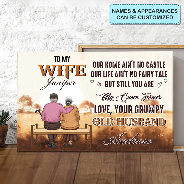 Personalized Custom Poster/Wrapped Canvas - Anniversary Gift For Couple - To My Wife Our House Ain't No Castle