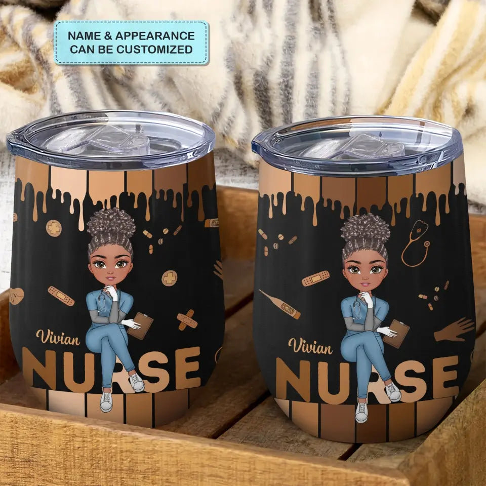 Personalized Custom Wine Tumbler - Nurse's Day, Appreciation Gift For Nurse - Love Nurse Life