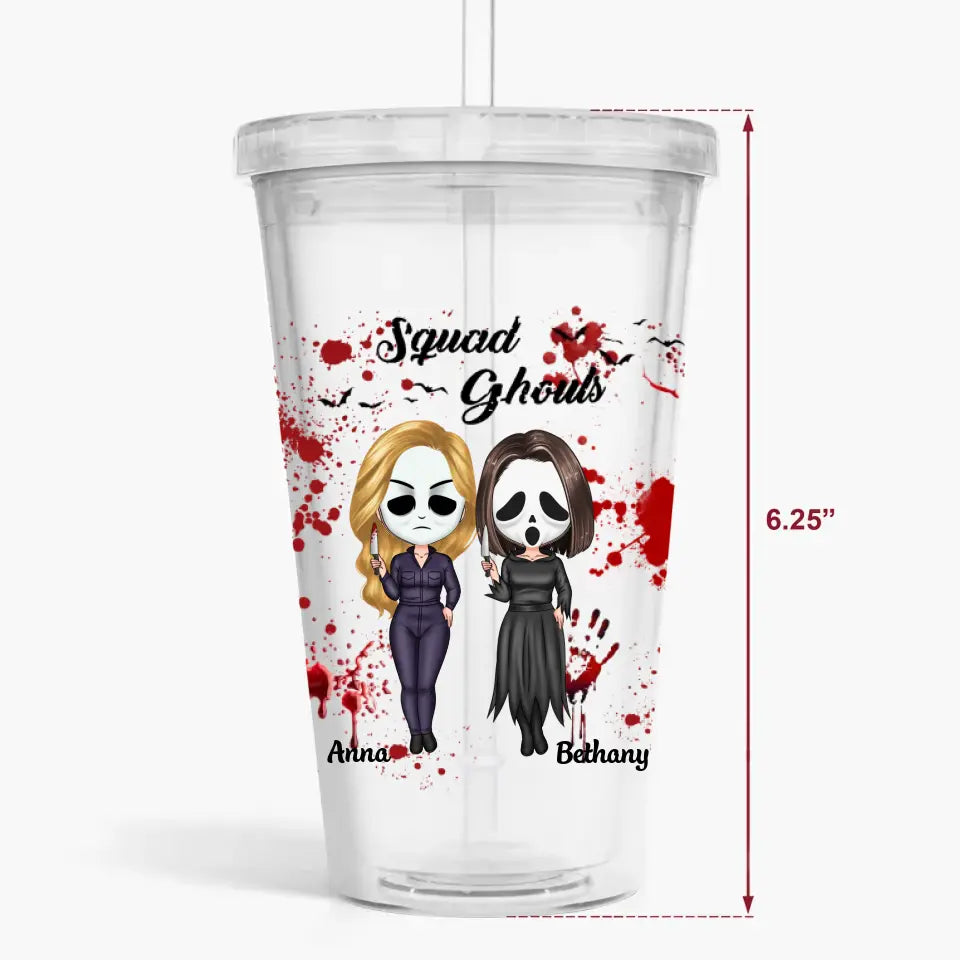 Personalized Custom Acrylic Tumbler - Halloween Gift For Friends, Besties - Besties Forever Even After We Die