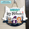 Personalized Custom Door Sign - Halloween Gift For Cat Lover, Cat Mom, Cat Dad, Cat Parents - Grandma Of Little Meownsters