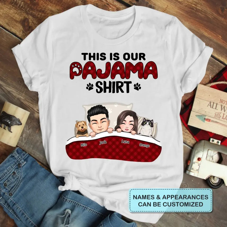 Personalized Custom T-shirt - Anniversary Gift For Couple -  This Is Our Pajama Shirt