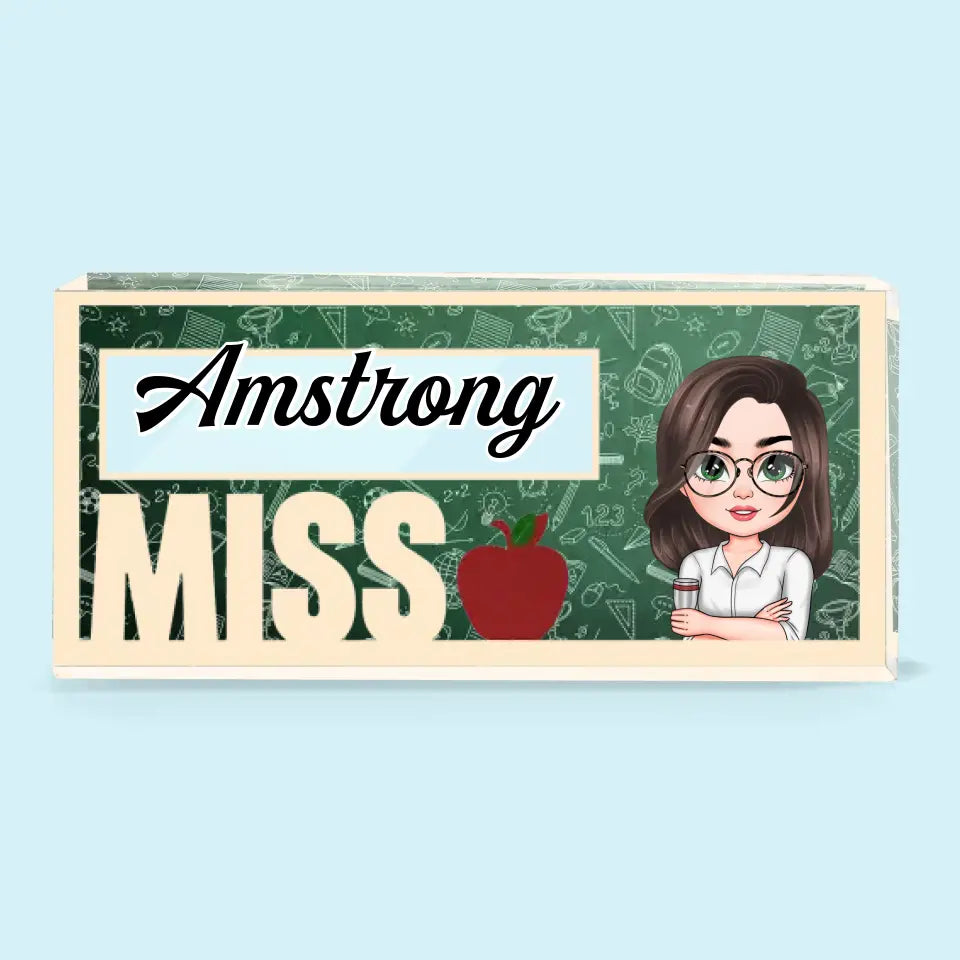 Personalized Custom Desk Plate - Teacher's Day, Appreciation Gift For Teacher - Welcome To My Class Desk Plate