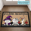 Personalized Custom Doormat - Halloween Gift For Cat Lover, Cat Mom, Cat Dad - Welcome Madafakas
