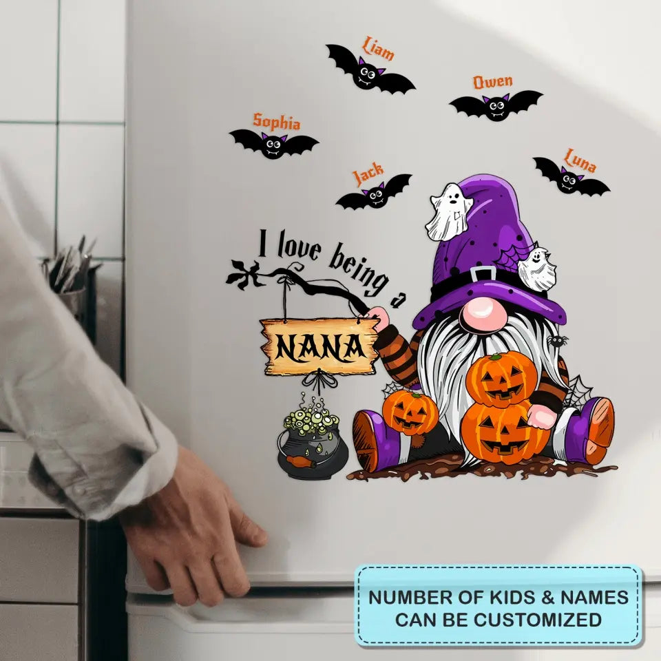 Personalized Custom Decal - Halloween Gift For Grandma, Mom, Family Members - I Love Being A Nana Halloween