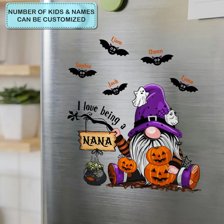 Personalized Custom Decal - Halloween Gift For Grandma, Mom, Family Members - I Love Being A Nana Halloween