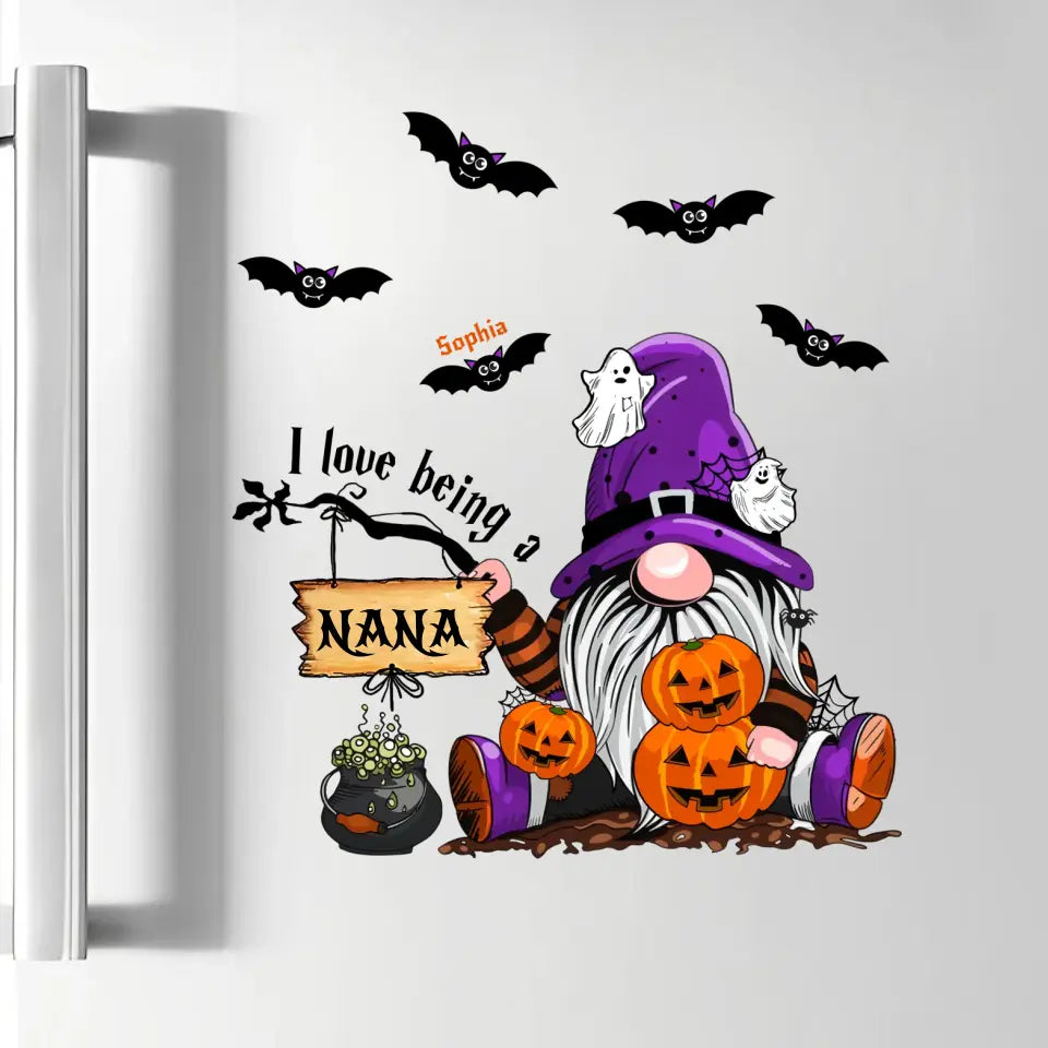 Personalized Custom Decal - Halloween Gift For Grandma, Mom, Family Members - I Love Being A Nana Halloween