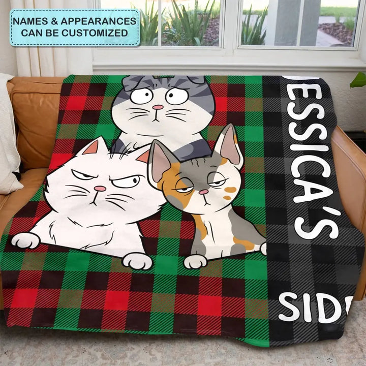 Our Side - Personalized Custom Blanket - Home Decor Gift For Cat Lover, Cat Dad, Cat Mom, Cat Owner