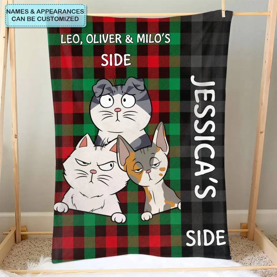 Our Side - Personalized Custom Blanket - Home Decor Gift For Cat Lover, Cat Dad, Cat Mom, Cat Owner