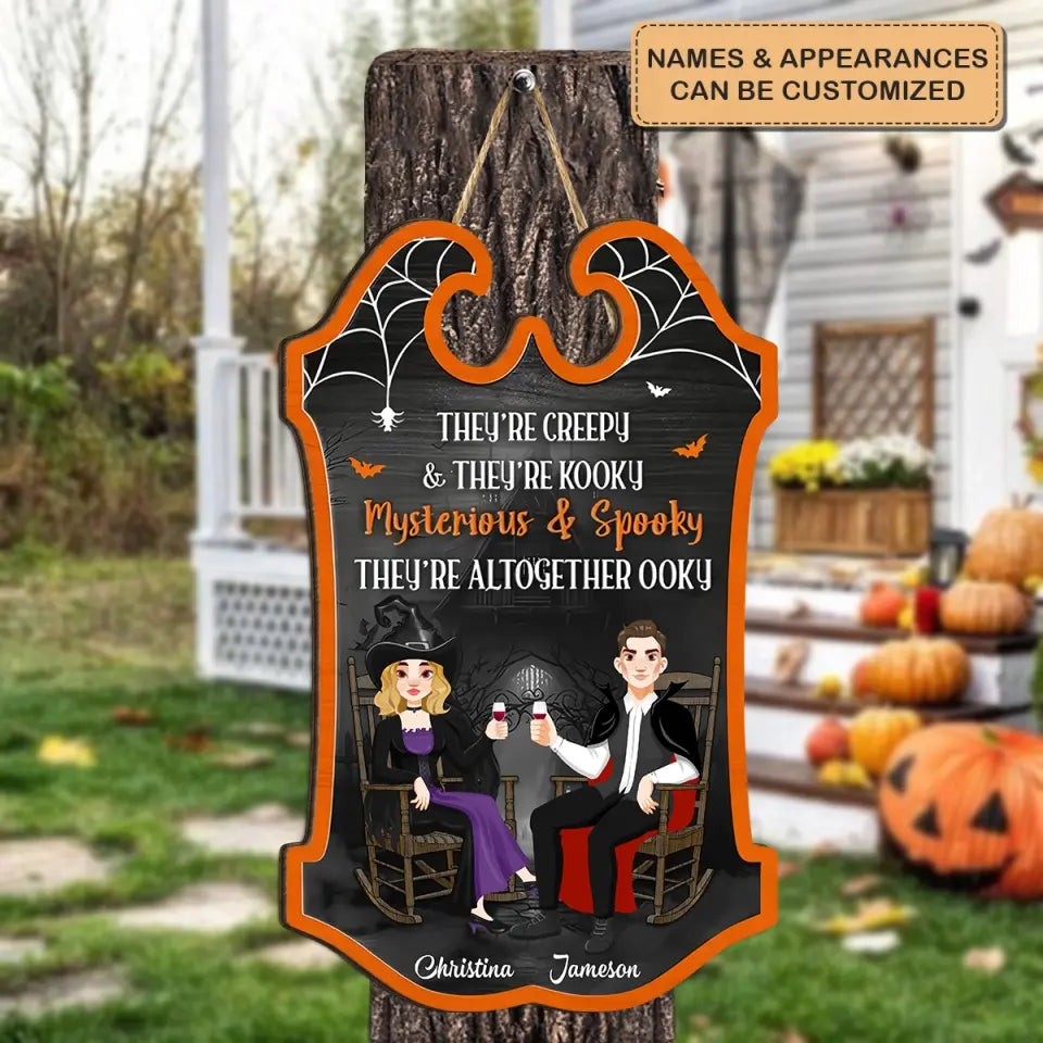 Home Sweet Haunted Home - Personalized Custom Door Sign - Halloween Gift For Couple, Husband, Wife