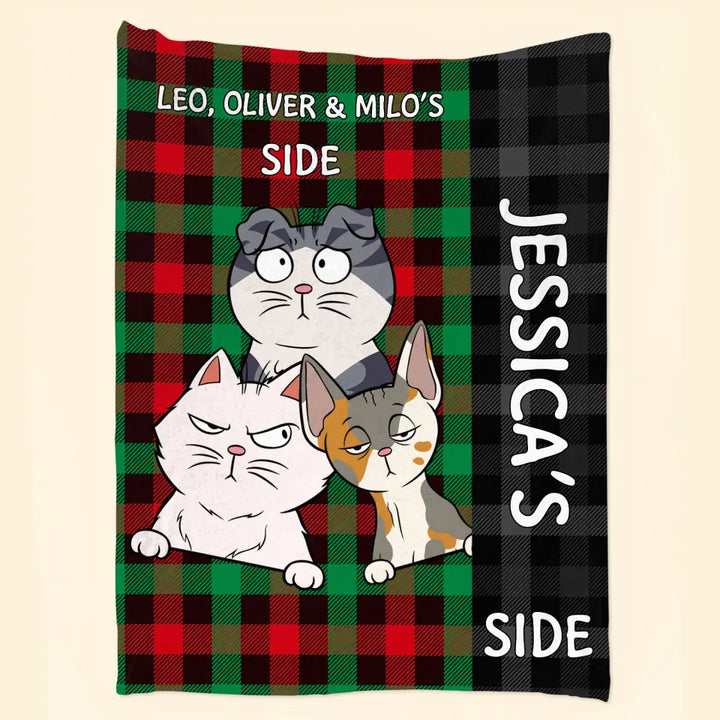 Our Side - Personalized Custom Blanket - Home Decor Gift For Cat Lover, Cat Dad, Cat Mom, Cat Owner