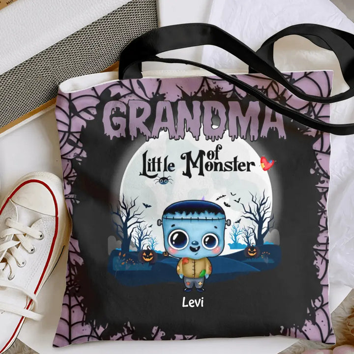 Grandma Of Little Monsters - Personalized Custom Tote Bag - Halloween Gift For Grandma, Mom