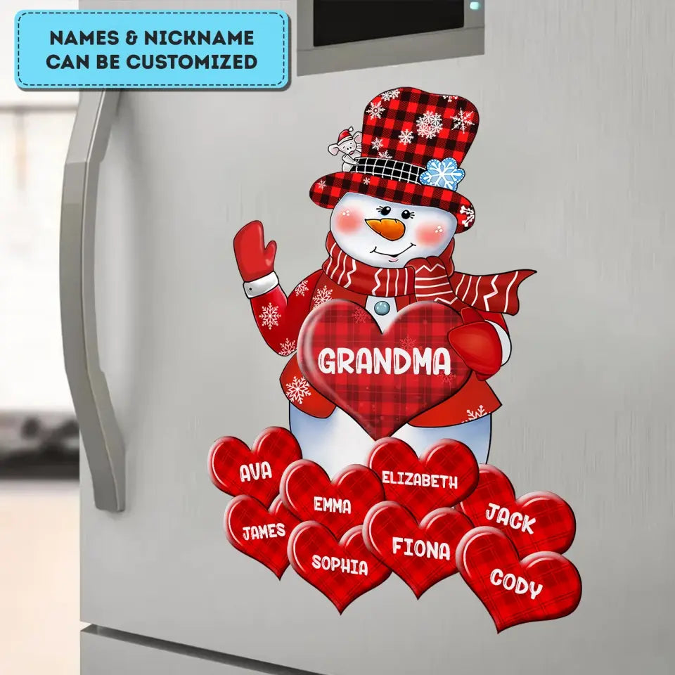 Christmas Grandma Hearts - Personalized Custom Decal - Christmas, Winter Gift For Grandma, Mom