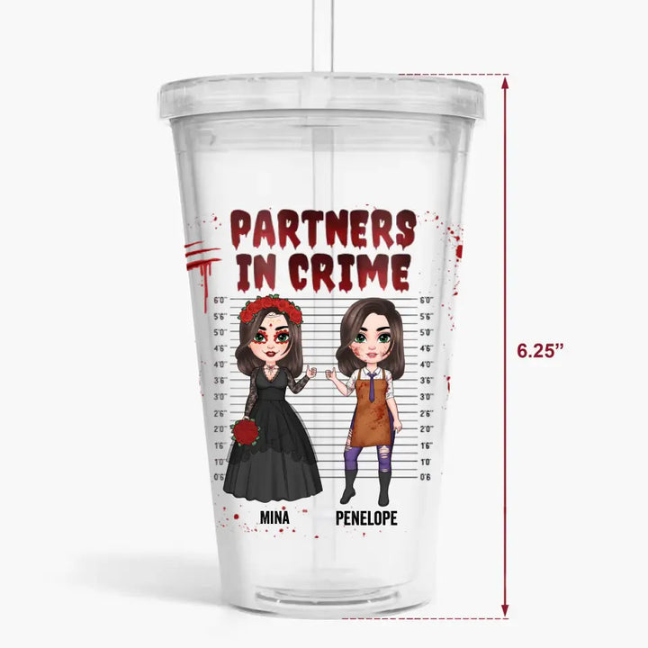 Best Friends Are Ready With A Shovel To Hurt The Person That Made You Cry- Personalized Custom Acrylic Tumbler - Halloween Gift For Friends