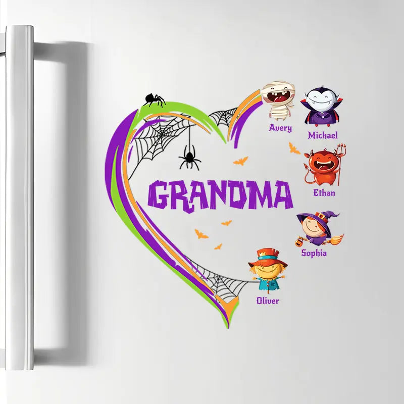 Grandma's Little Monsters - Personalized Custom Decal - Halloween Gift For Grandma, Mother