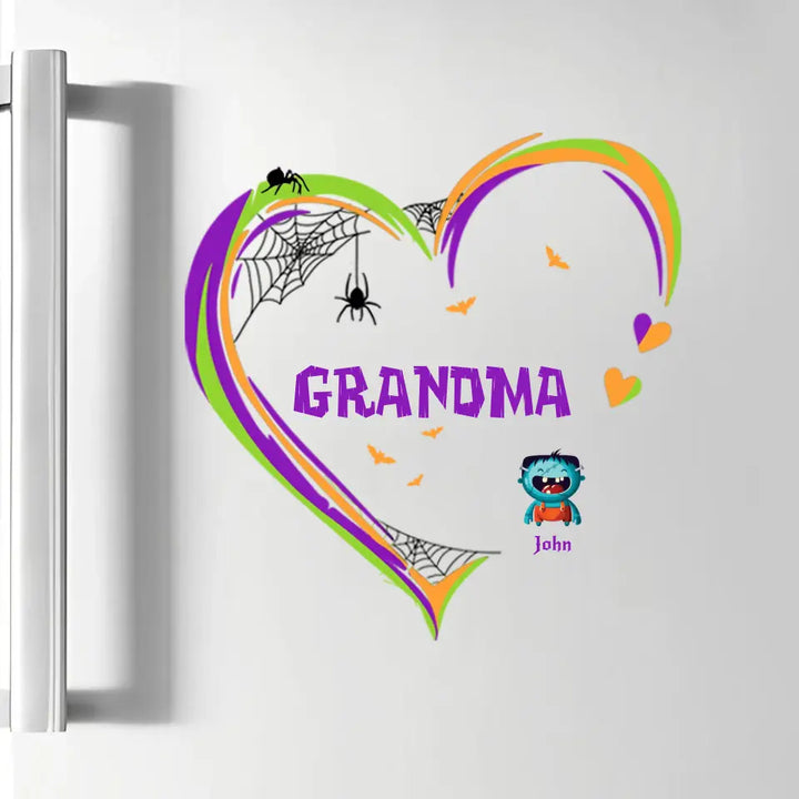 Grandma's Little Monsters - Personalized Custom Decal - Halloween Gift For Grandma, Mother