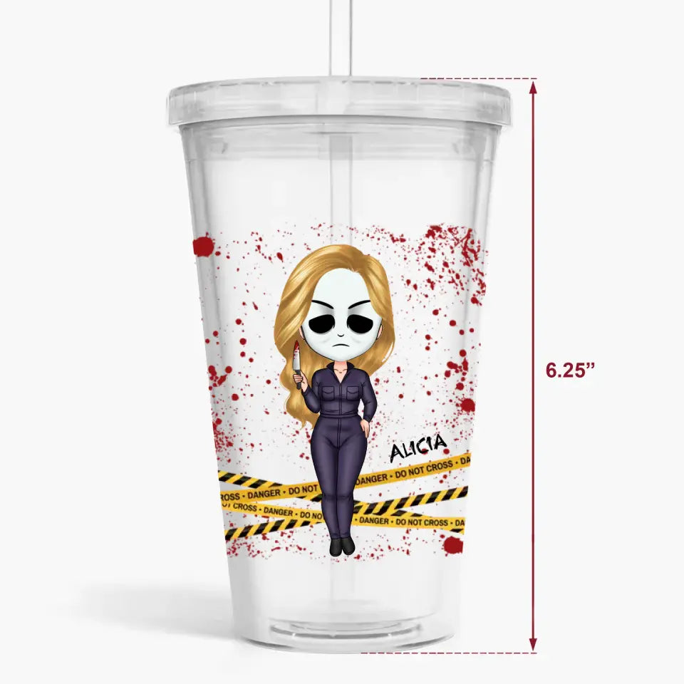 Yes! I Bloody Love Crime Shows - Personalized Custom Acrylic Tumbler - Halloween Gift For Horror Movies Lovers