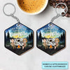 Life Is Better Around The Campfire - Personalized Custom Wooden Keychain - Anniversary Gift For Couple