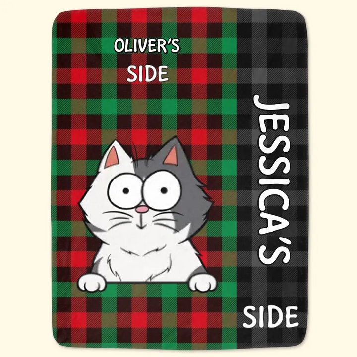 Our Side - Personalized Custom Blanket - Home Decor Gift For Cat Lover, Cat Dad, Cat Mom, Cat Owner