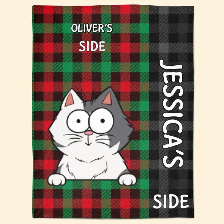 Our Side - Personalized Custom Blanket - Home Decor Gift For Cat Lover, Cat Dad, Cat Mom, Cat Owner