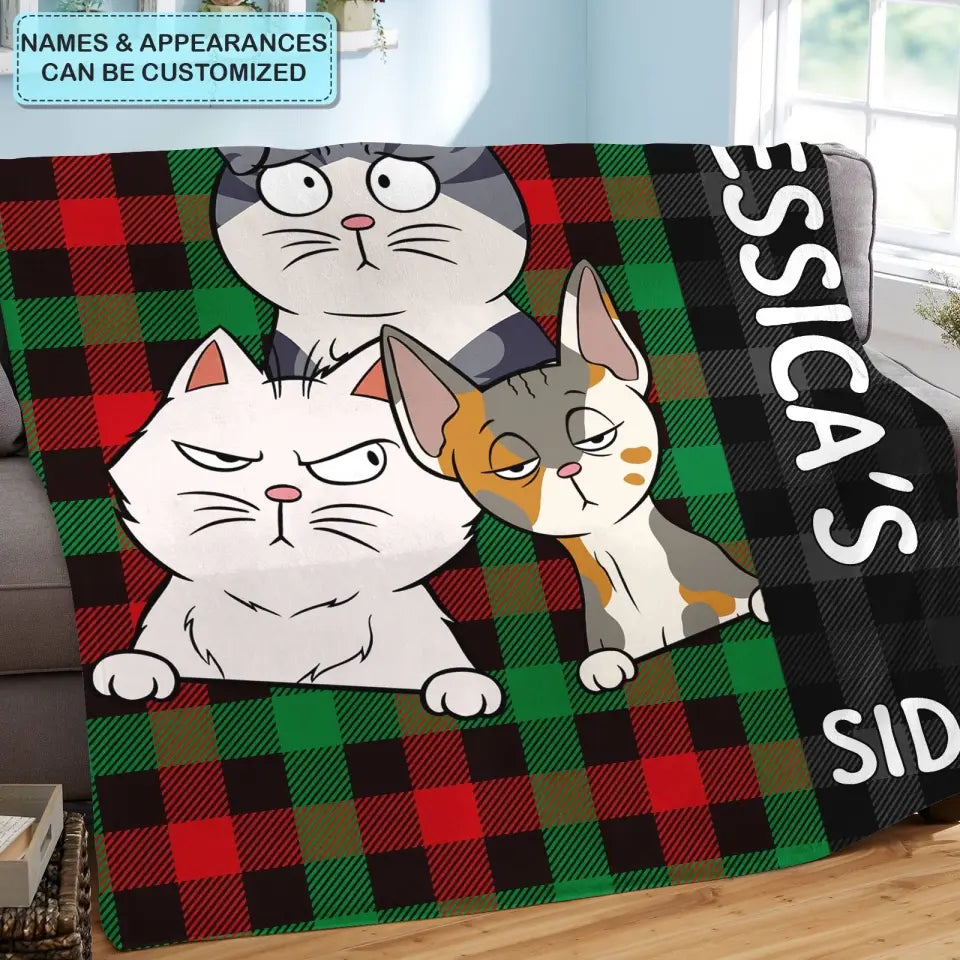 Our Side - Personalized Custom Blanket - Home Decor Gift For Cat Lover, Cat Dad, Cat Mom, Cat Owner