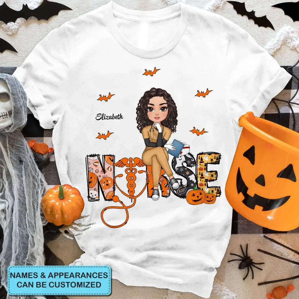 Love Nurse Life Halloween - Personalized Custom T-shirt - Nurse's Day, Appreciation Gift For Nurse