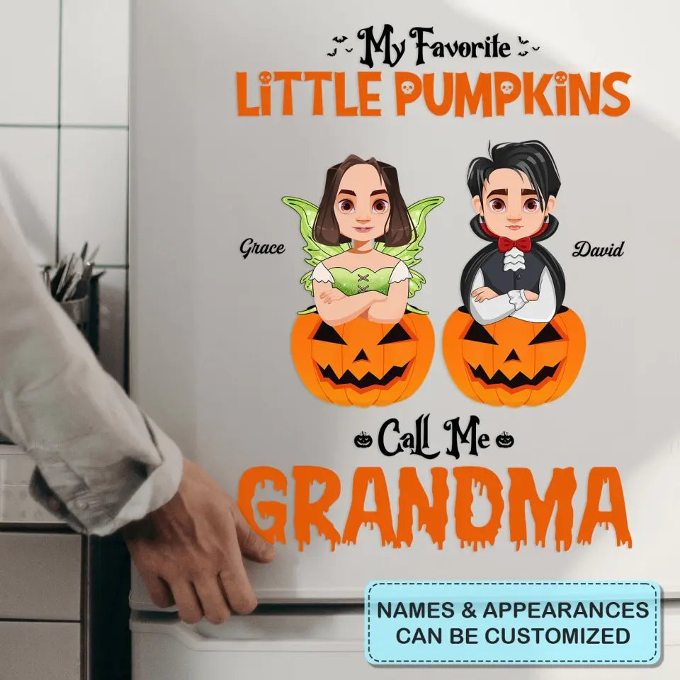 My Favorite Little Pumpkins Call Me Grandma - Personalized Custom Decal - Halloween Gift For Grandma, Mother