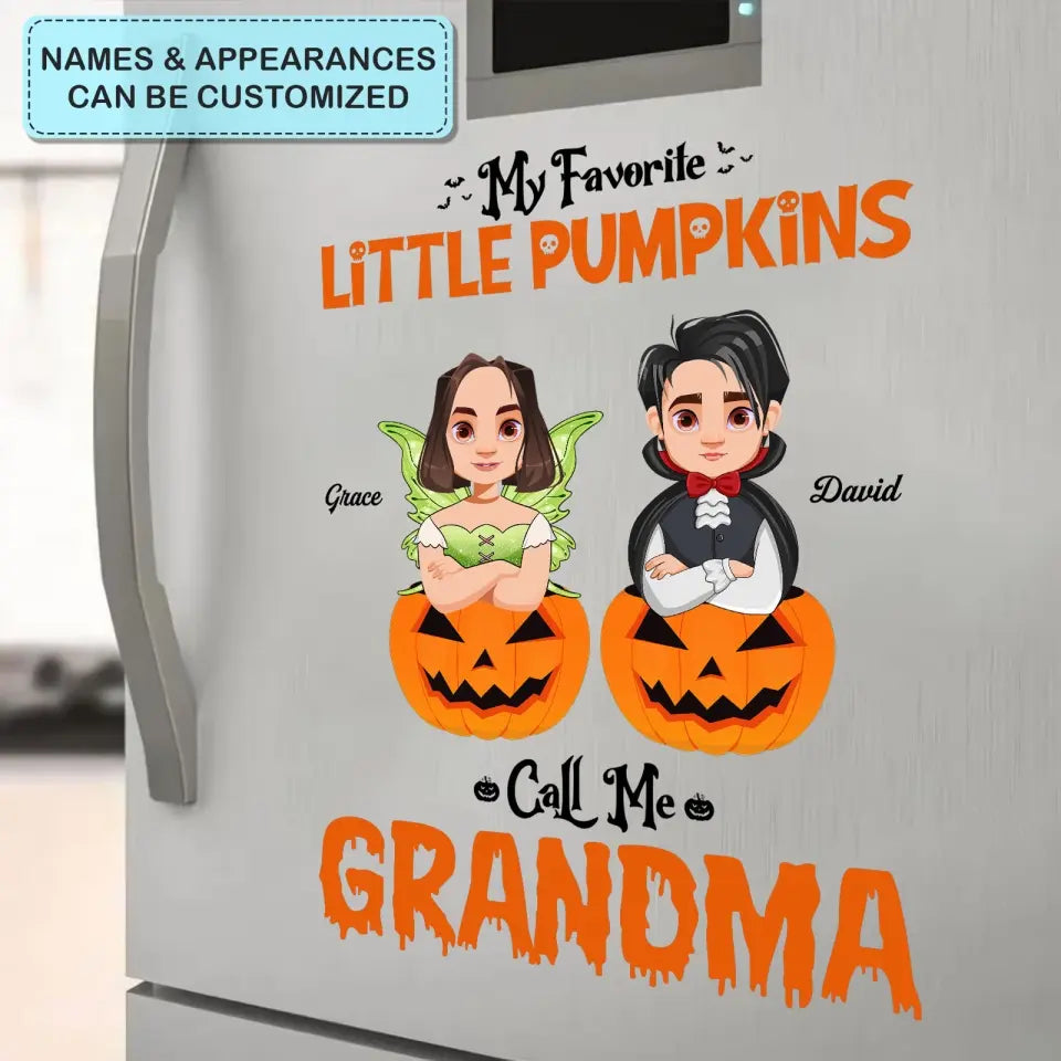 My Favorite Little Pumpkins Call Me Grandma - Personalized Custom Decal - Halloween Gift For Grandma, Mother