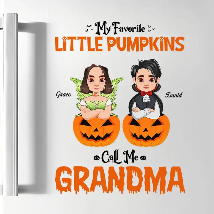 My Favorite Little Pumpkins Call Me Grandma - Personalized Custom Decal - Halloween Gift For Grandma, Mother